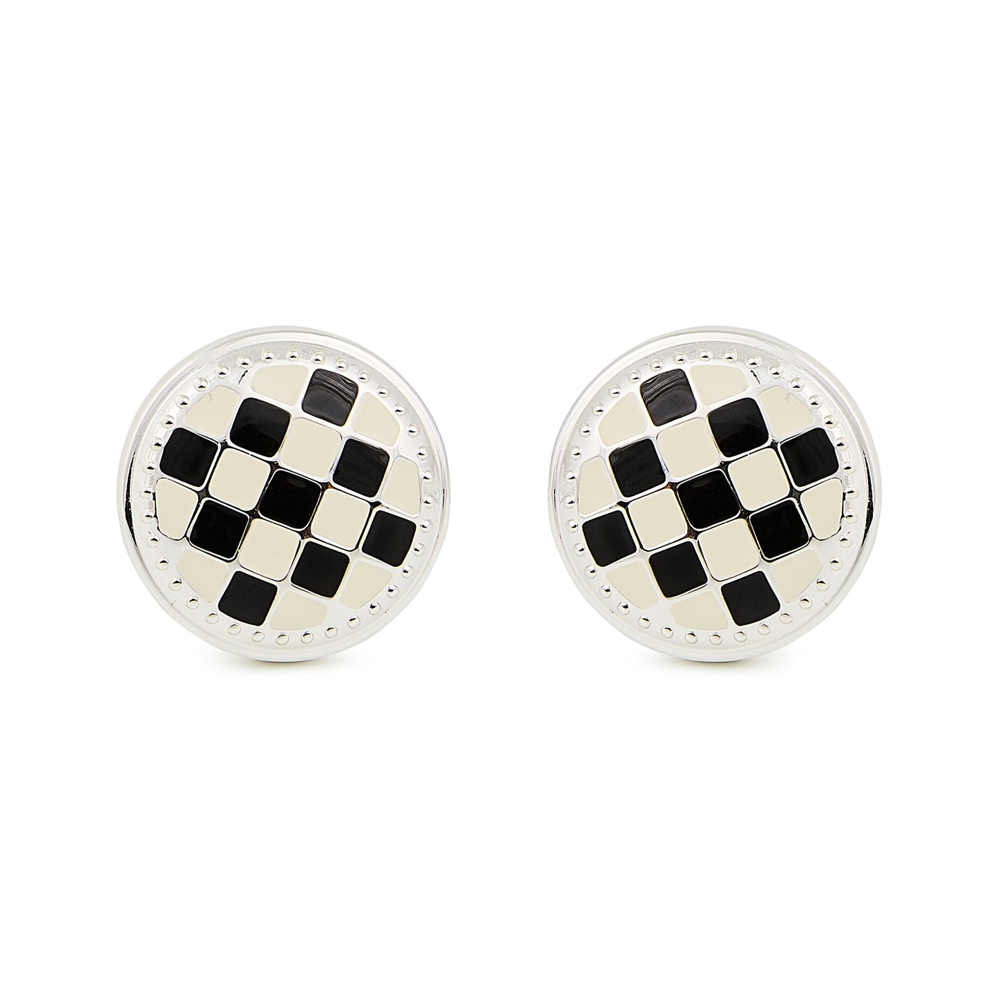 Check Silver Plated Knobs, Set of 2