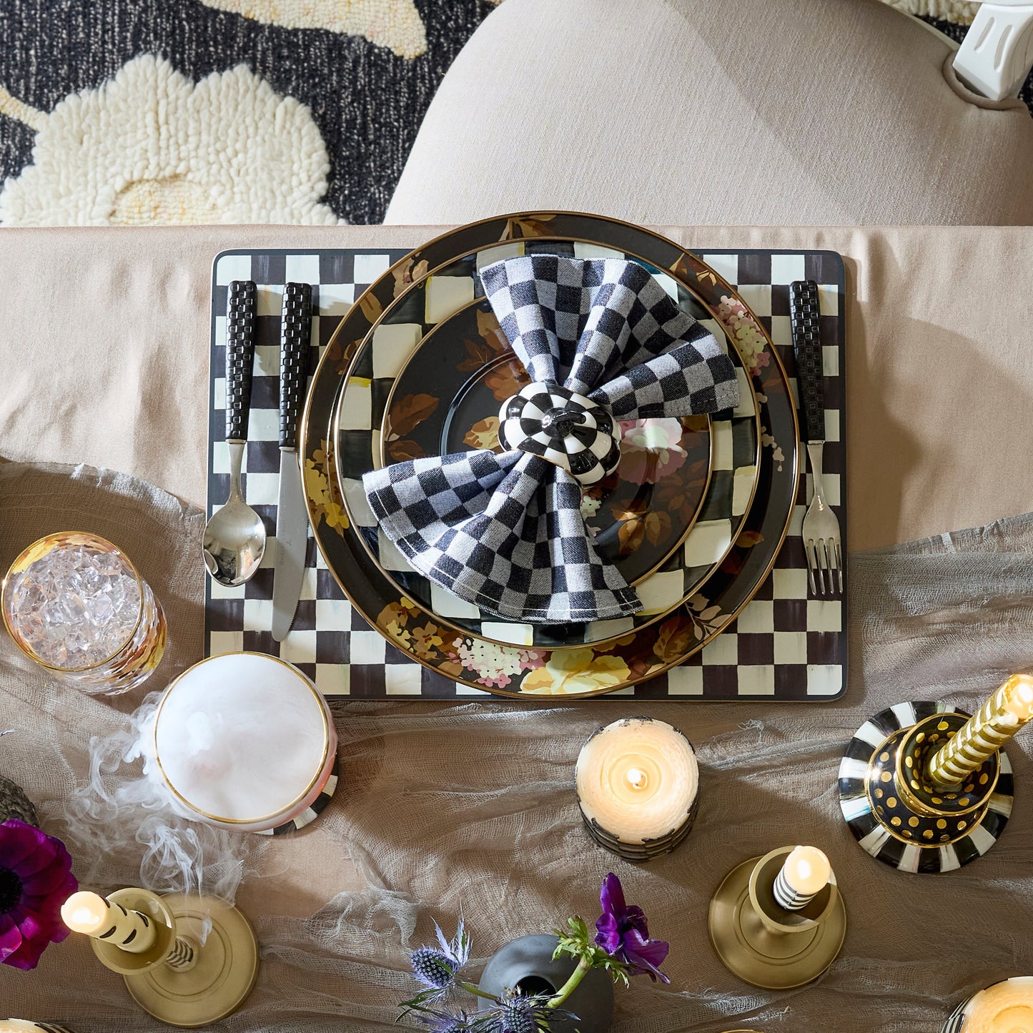 Courtly Checked Cork Back Placemat, Set of 4