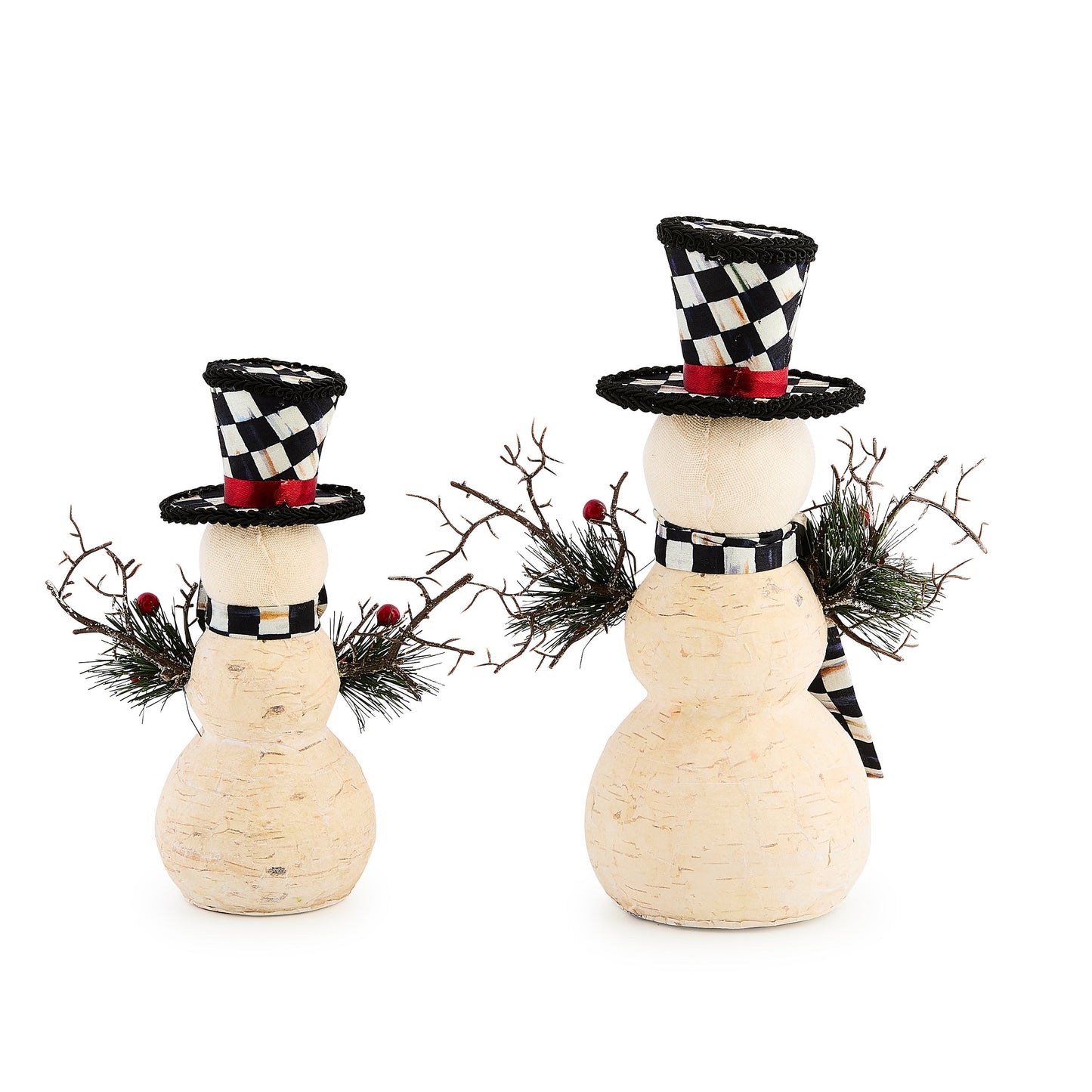 Farmhouse Birch Small Snowmen, Set of 2
