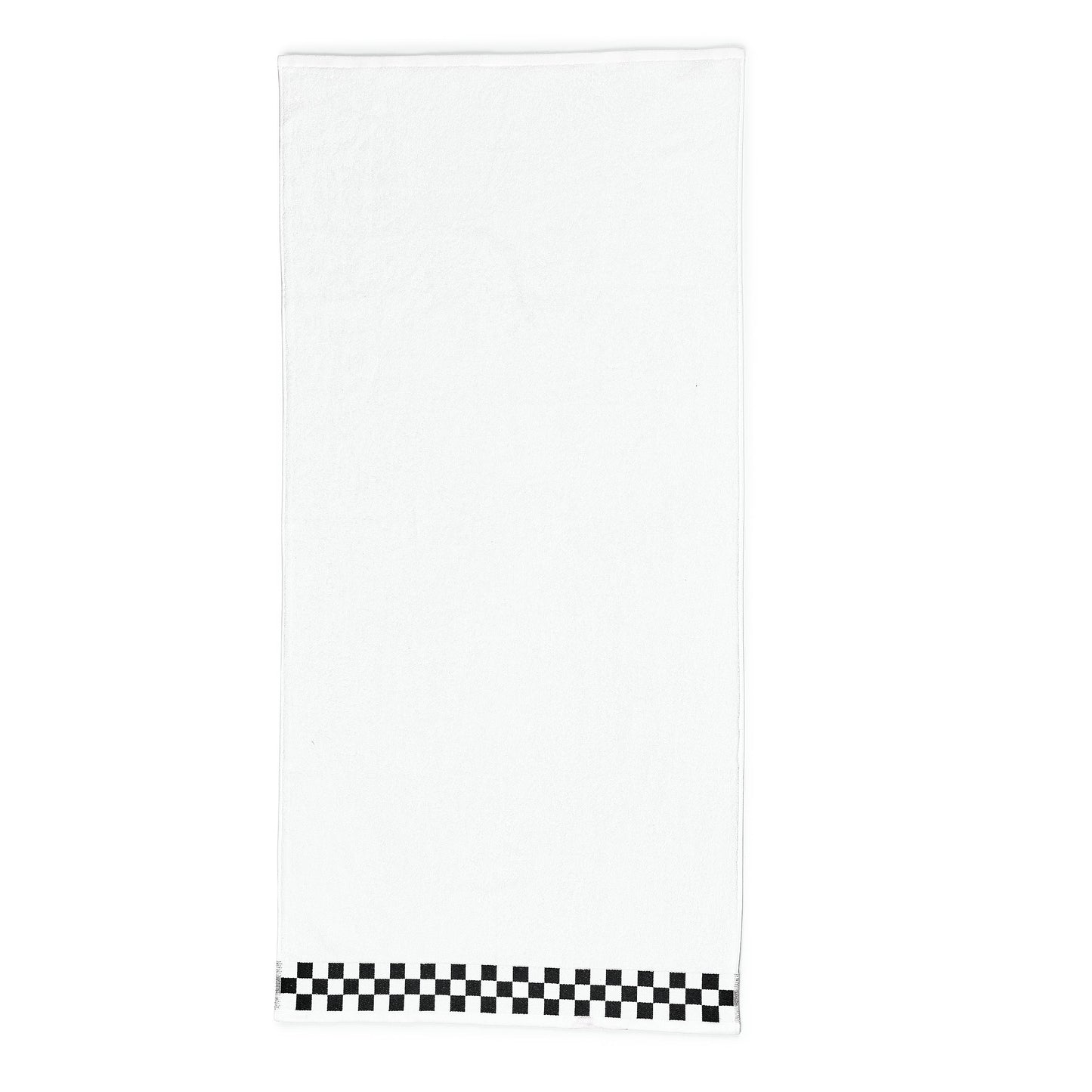 Bath Towel with Black Check Border