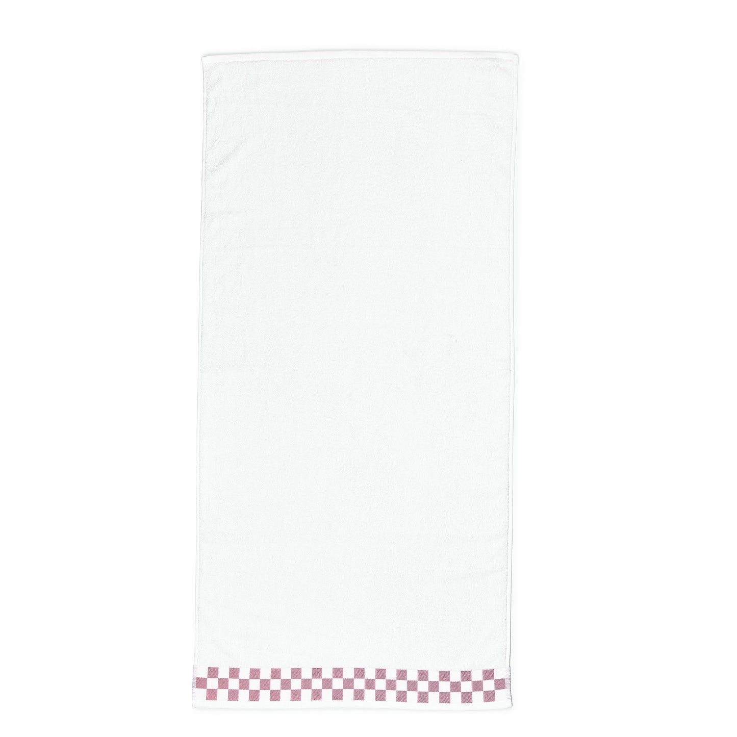Bath Towel with Rose Check Border