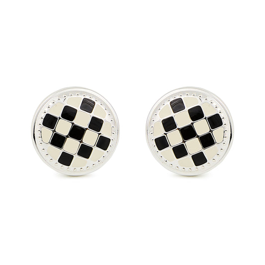 Check Silver Plated Knobs, Set of 2