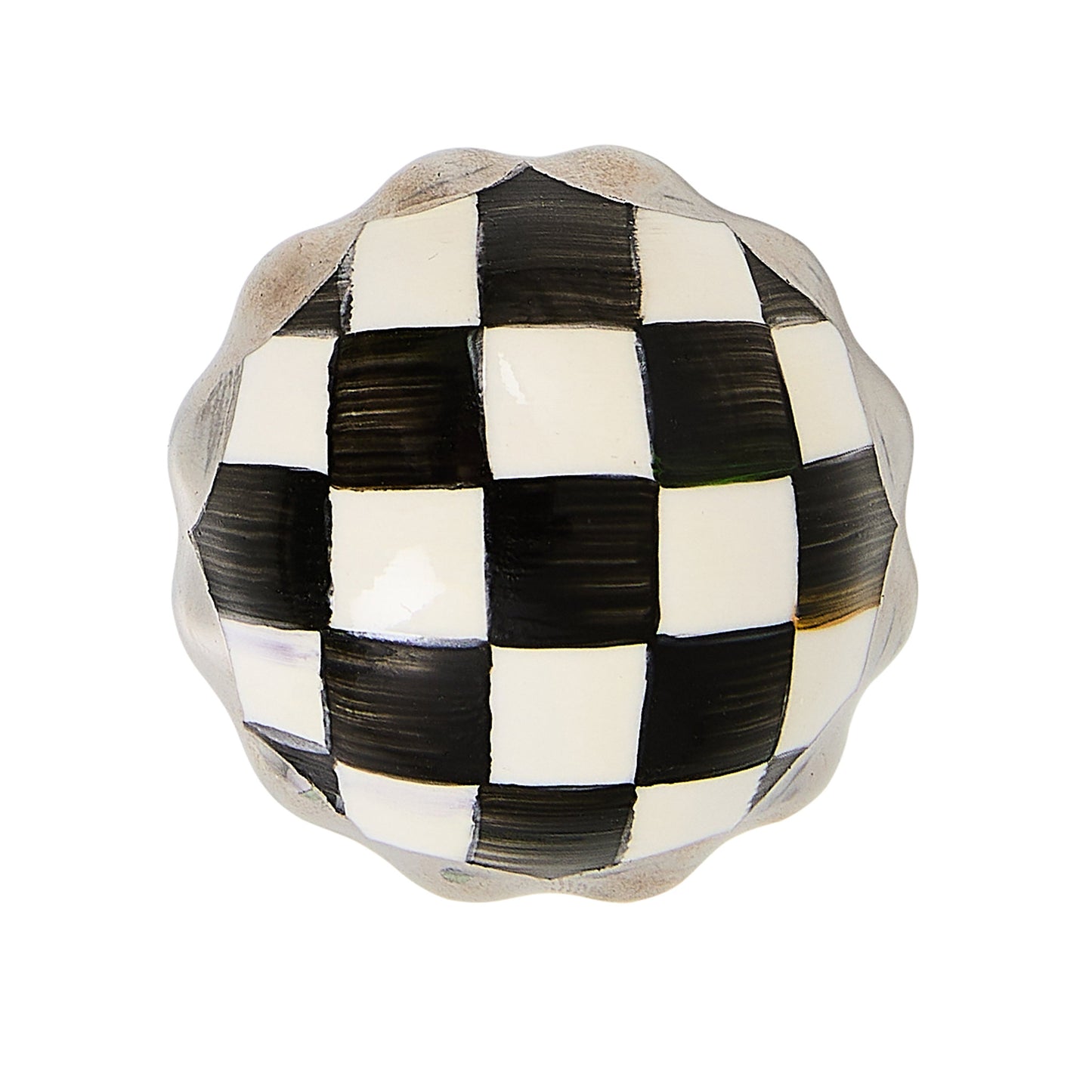 Courtly Check Petit Four Platinum Round Knob