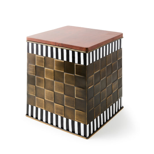 Courtly Stripe Short Storage Bin