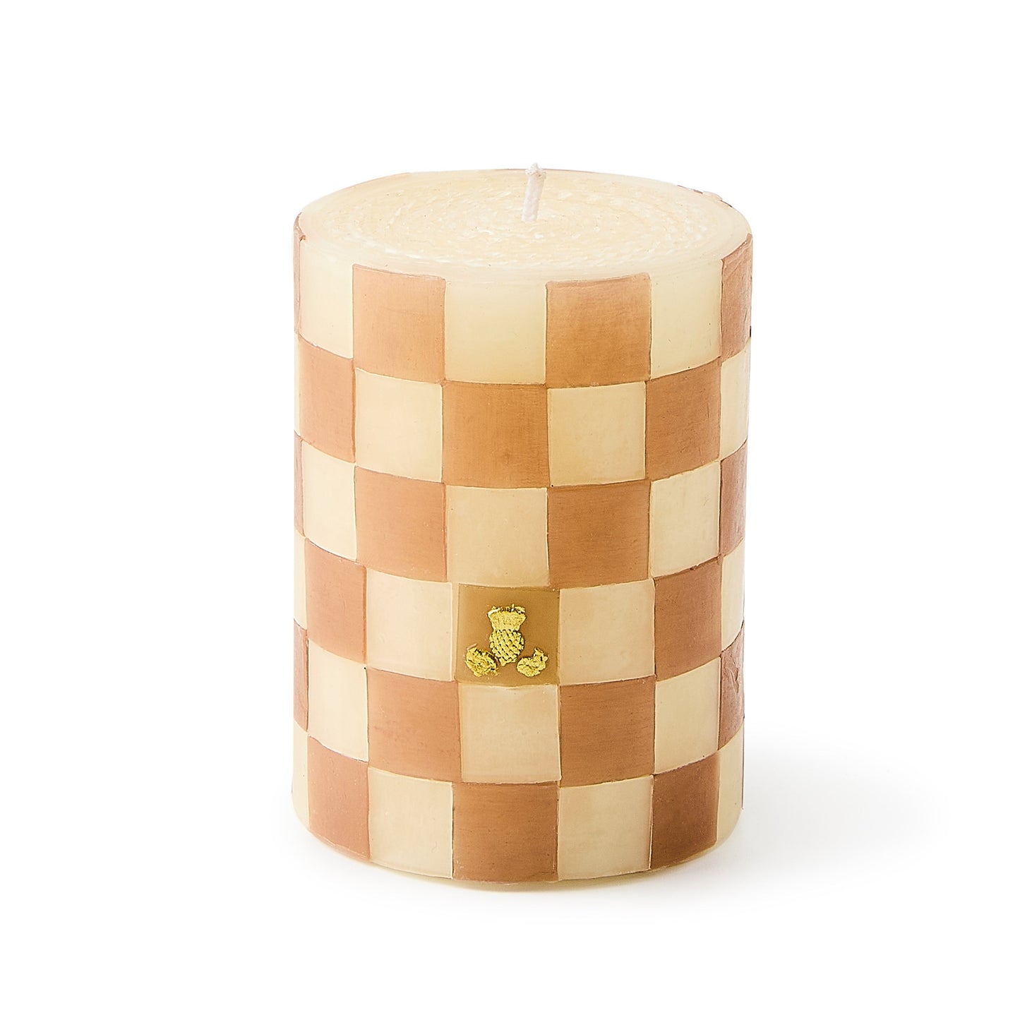 Mocha Check 4¡å Pillar Candle