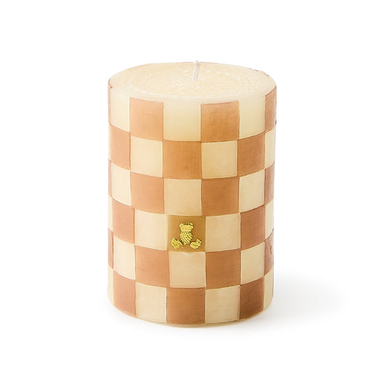 Mocha Check 4¡å Pillar Candle