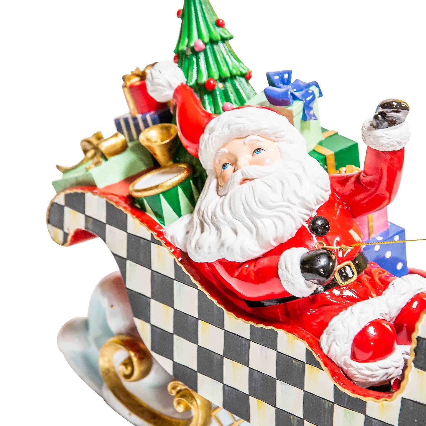 Granny Kitsch Illuminated Sleigh Ride Santa