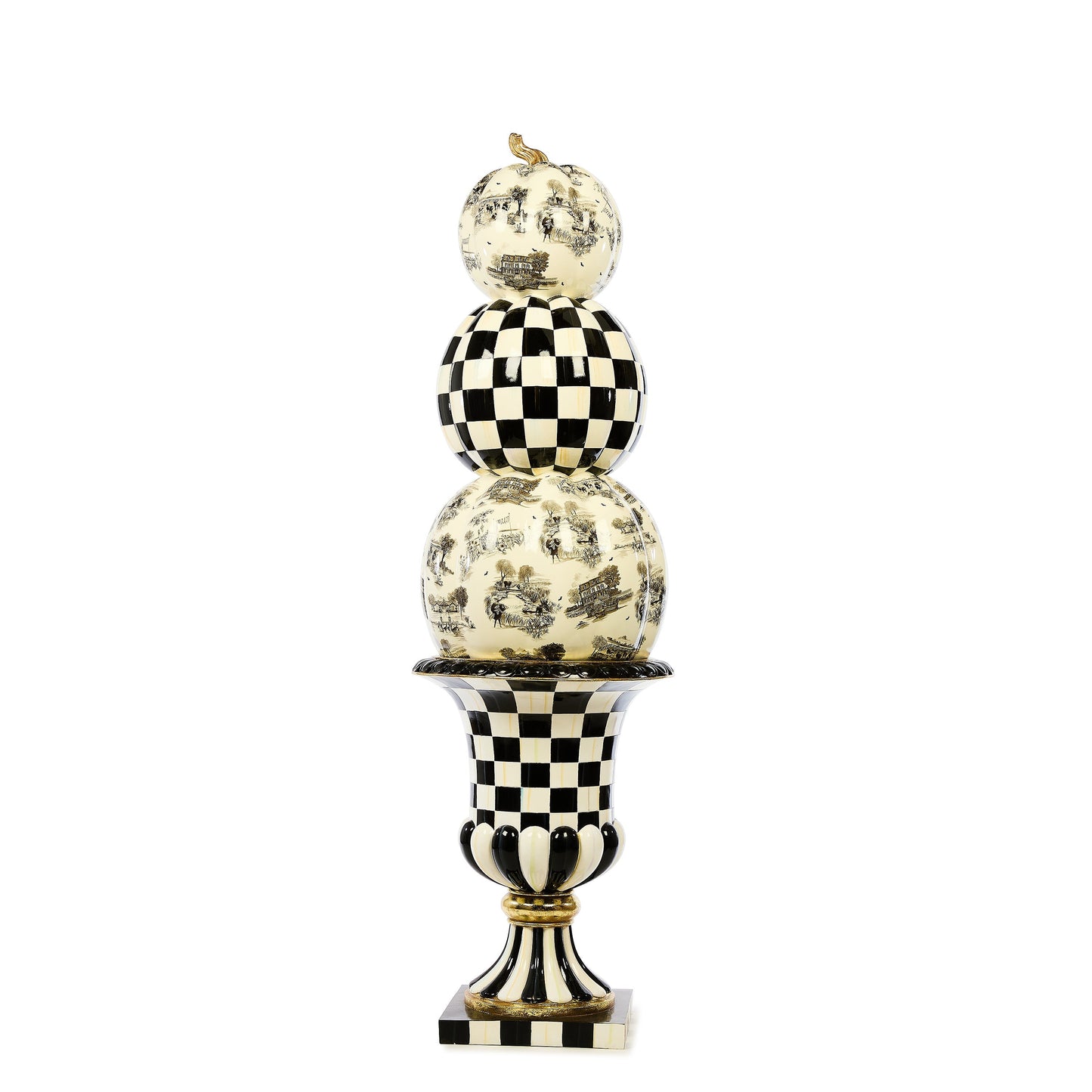 Black Toile Pumpkin Outdoor Trophy
