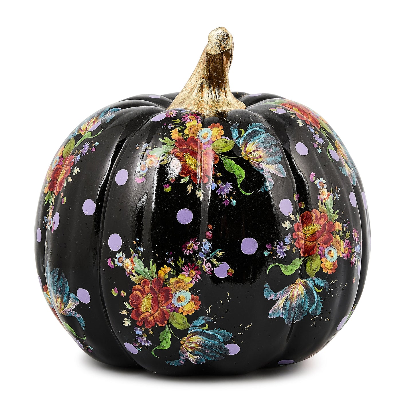 Black Flower Market Medium Pumpkin