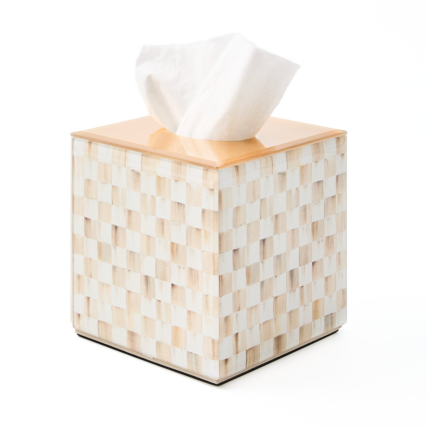 Mocha Check Glass Boutique Tissue