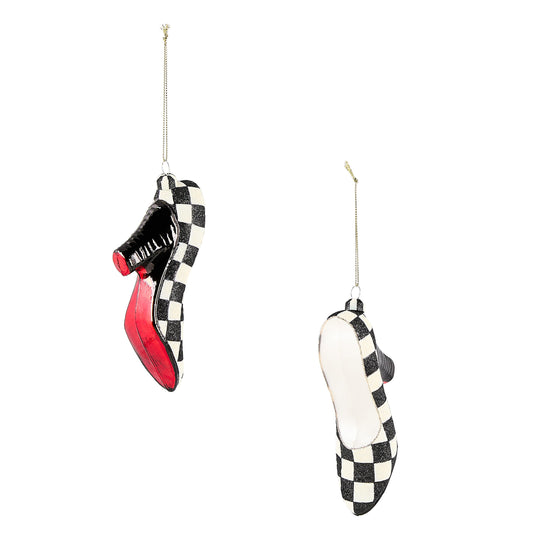 Courtly High Heel¡¯s Glass Ornaments, Set of 2