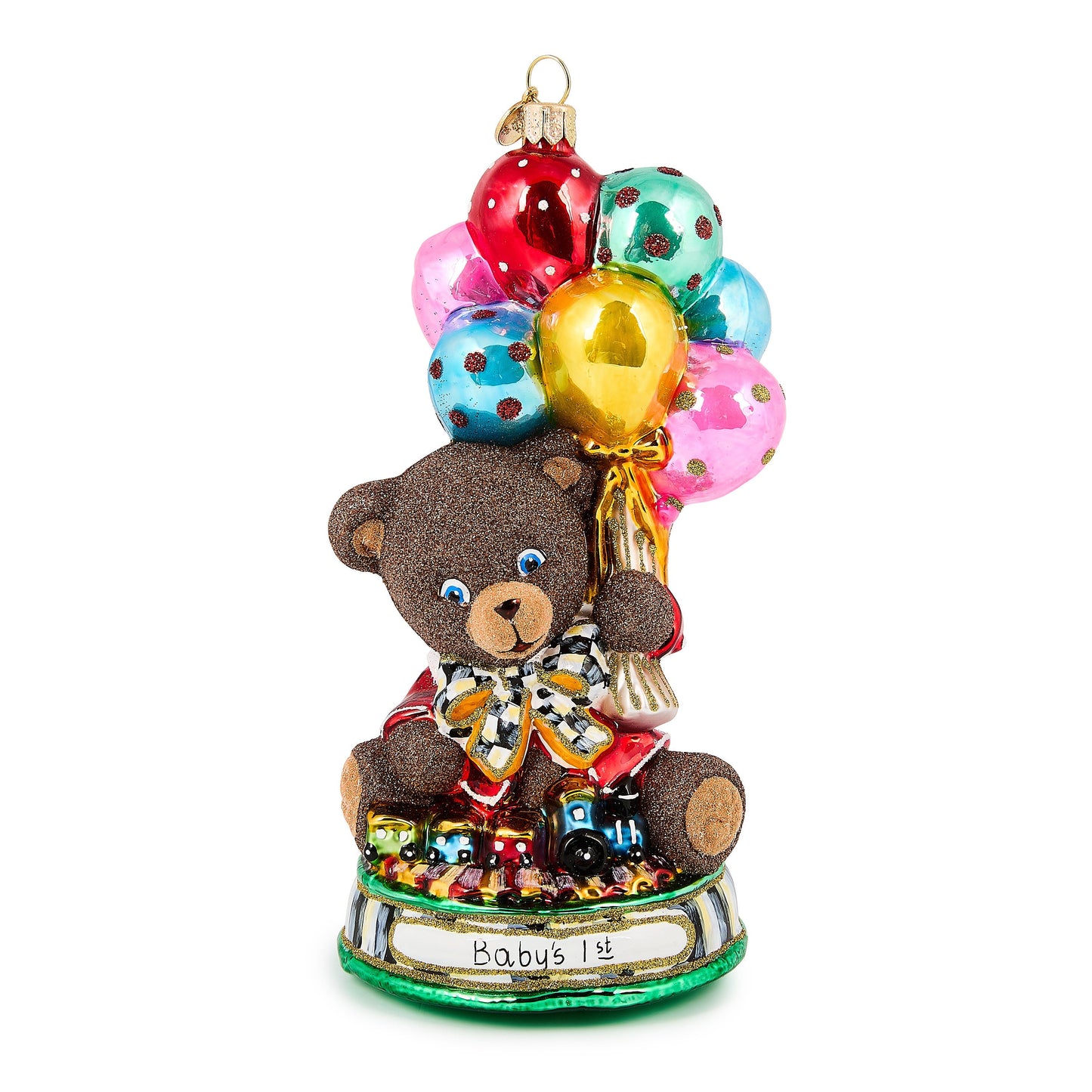 Baby¡¯s 1st Balloon Bear Glass Ornament