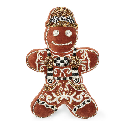 Gingerbread Boy Shaped Throw Pillow