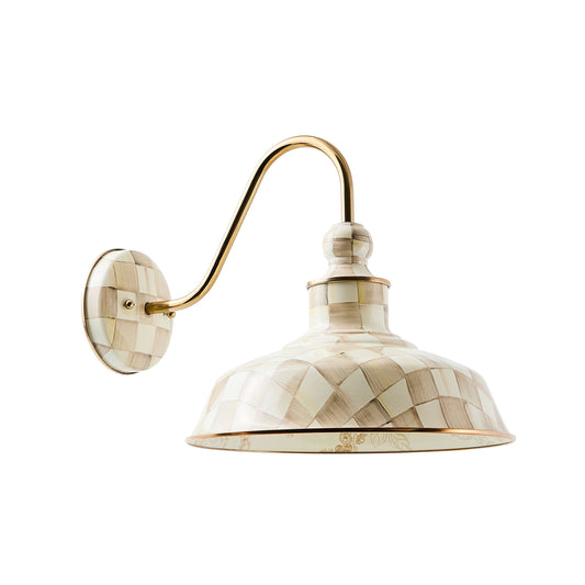 Mocha Check 12¡å Barn Sconce